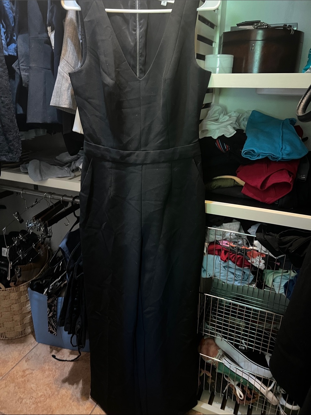 Trina Turk Black Sleeveless Wide-Leg Jumpsuit